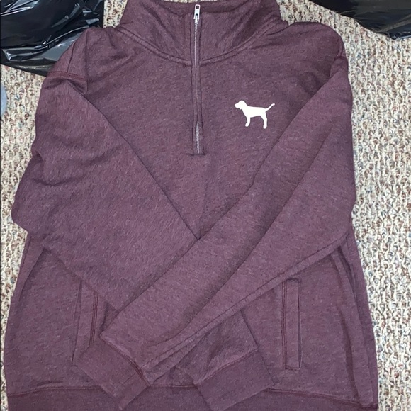 PINK Victoria's Secret Sweaters - Maroon 3/4 zip PINK Victoria's Secret Sweaters - Maroon 3/4 zip